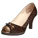ALL BLACK Women's 3NY-74 Peep Toe Pump,Zebra Brown,40 EU (US Women's 9-9.5)