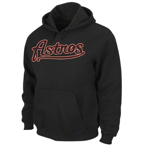 Houston Astros Sweatshirt: Black NX Flock Hooded Fleece Pullover