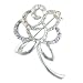 Colorful Rhinestone Studded Flower Pin Brooch