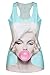 Pink Queen®women Hot Skull Printed Sleeveless T Shirt Tee Tank Tops