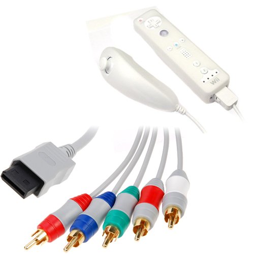 GTMax Clear Remote Controller & Nunchuk Silicone Skin Case + 6FT Gold Plated Component Cable for Nintendo Wii 41W5cn9GCdL GTMax Clear Remote Controller & Nunchuk Silicone Skin Case + 6FT Gold Plated Component Cable for Nintendo Wii