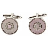 Pink Crystal Bullseye Cufflinks by Simon Carter