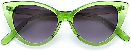Kids / Young Girls Super Cat Eye Vintage Fashion Inspired Mod Eyewear / Sunglasses (Lime Green-Gradient)