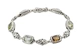 Sterling Silver Diamond and Multi Color Gemstone Bracelet (.05 cttw, H I Color, I2 I3 Clarity) 41W5hbU0vWL. SL160 Sterling Silver Diamond and Multi Color Gemstone Bracelet (.05 cttw, H I Color, I2 I3 Clarity)