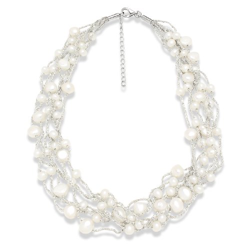 Valero Pearls pearls4girls Damen-Halskette S&uuml;&szlig;wasser-Zuchtperlen wei&szlig; 42 cm + 5 cm 6020108 Preisvergleich