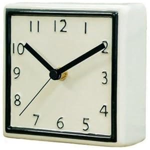 【クリックで詳細表示】[コガ]Coga 置き時計 Touki Clock M WHxBK ホワイトxブラック 陶器 風防無 KT-01M