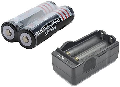 2Pcs TETC 18650 3.7V 6800mAh Lithium Ion Parallel Battery with dual Charger