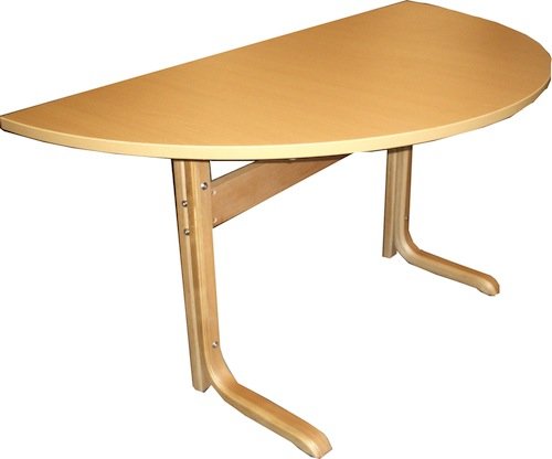 Half Moon Beech Meeting Table / Space Saving Desk
