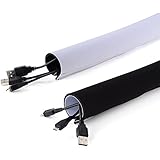 AGPtEK (59 inches long, 5.3 inches wide)Neoprene Adjustable Cable Sleeves for TV Computer Cable Management Sleeves for PC/Home Theater/Speaker Home Entertainment Center, 1 Piece
