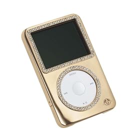 Gilty Couture 14k Gold-plated Slider Case with Clear Swarovski Crystals for 80/120 GB iPod classic 6G