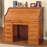 Wildon Home Paulina 54 Roll Top Desk In Deluxe Oak