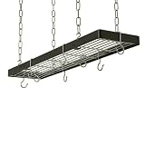 Rogar 35 Rectangular Pot Rack - Black/ Chrome
