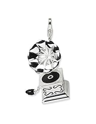 Sterling Silver 3 D Enameled Phonograph with Lobster Clasp Charm