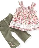 Nannette Little Girl Flower Print Top and Capris Set