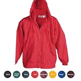 Vos Full-Zipper Stadium Jacket W/ Attached Hood RED S (5