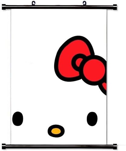 Home Decor View Art Poster with Cartoon Hello Kitty Background Wall Scroll Poster Fabric Painting 23.6 X 35.4 Inch (60cm X 90 cm)