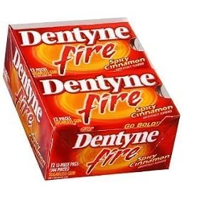Dentyne Fire Gum, Spicy Cinnamon, 12-Piece Packs (Pack of 12)