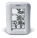 Oregon Scientific RMR683HGA Wireless Indoor/Outdoor Thermometer with Self-Setting Atomic Clock, White