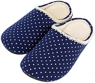 Home Slippers (L, Spotty Royal)