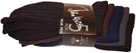 John Weitz: Mens Rib Dress Socks 5-Pack - Assorted