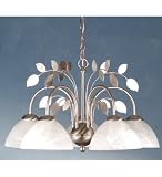 22W Silver Leaf 5 Lt Chandelier
