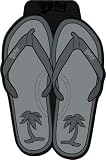 PlastiColor 001387R01 Giant Black Palm Tree Flip Flops Style Universal-Fit Molded Front Floor Mat - Set of 2