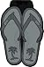 Giant Black Palm Tree Flip Flops Style Universal-Fit Molded Front Floor Mat - Set of 2