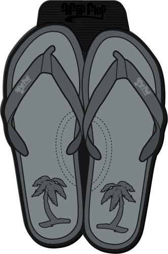 Giant Black Palm Tree Flip Flops Style Universal-Fit Molded Front Floor Mats - Set of 2