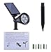 Nekteck Solar Powered Garden Spotlight - Outdoor Spot Light for Walkways, Landcaping, Security, Etc. - Ground or Wall Mount Options (1, White)