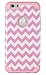 iPhone 6, DandyCase 2in1 Hybrid High Impact Hard Pink & White Chevron Pattern + Silicone Case Cover for Apple iPhone 6 (4.7