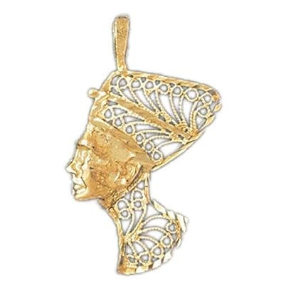 Cheap Girls Jewelry Dazzlers Solid 14k Gold Filigree Cleopatra Charm Pendant Available in three colors from jewelsberry (weights: 1.4 grams only) For Sale