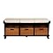 Entryway Bench with 3 Baskets/Cushions - Black