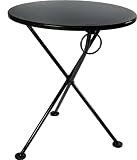 28" Round Black 3-leg Folding Metal Bistro Table