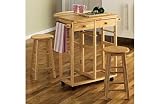 NEW SOLID WOOD BUTTERFLY TYPE KITCHEN TABLE + 2 STOOLS