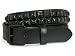 TWO ROW OF PUNK ROCK STAR METAL BLACK STUDDED LEATHER BELT SNAP ON FEATURE