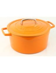 Orange Enameled Cast Iron 6 Qt. Round Dutch Oven Casserole
