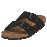 Birkenstock Arizona Two Strap Sandal,Black Suede,36 Narrow EU