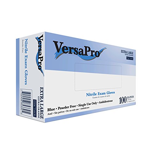VersaPro T101XL Nitrile Exam Glove, Non-Latex, Powder Free, X-Large (Pack of 100)