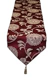 Legacy Damask 13" X 90" Burgundy Table Runner