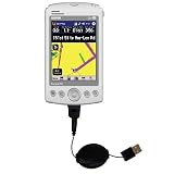 Retractable USB Cable for the Garmin iQue M3 with Power Hot Sync and Charge capabilities - Gomadic Brand w/ TipExchange Technology