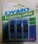 Dymo(R) Model 73839 Black Glossy Finish Labeling Tapes, 3/8in. x 12ft., Pack Of 3