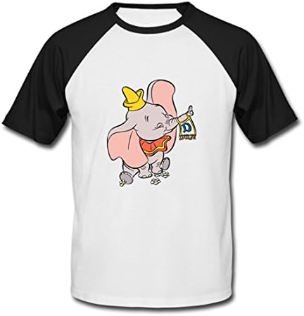 FFDEere Cute Flying Elephant Men's Baseball Shirt Black S