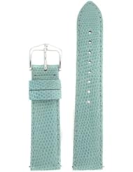 Watch Band Genuine Lizard Light Blue Built-In Spring Bars 22 millimeter