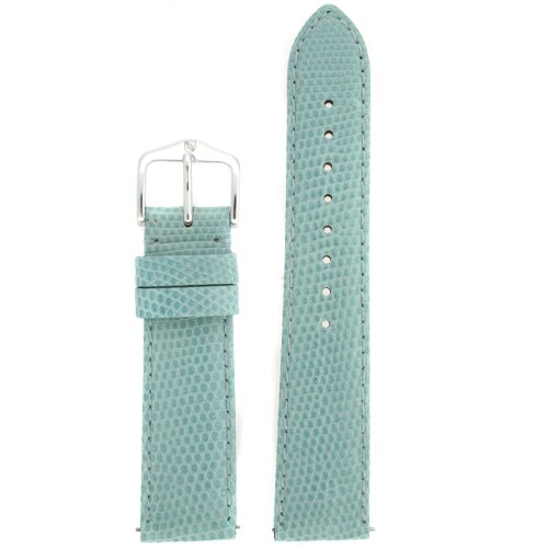 Watch Band Genuine Lizard Light Blue Built-In Spring Bars 20 millimeter