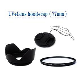 New View 77mm Hood+Cap+UV Lens cap Hood Ultra-thin High transmittance Protect the camera lens SLR camera lens accessory kit
