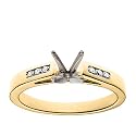 18k Yellow Gold Channel-Set Diamond Engagement Ring Setting (1/5 ct tw, J, I1)