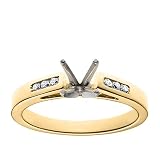 18k Yellow Gold Channel-Set Diamond Engagement Ring Setting (1/10 ct tw, J, I1)