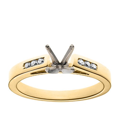 18k Yellow Gold Channel-Set Diamond Engagement Ring Setting (1/10 ct tw, J, I1)