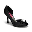 3 1/2 Inch Heel Sexy Cutout Pump Shoes Satin Peep Toe High Heel Shoes With Rhinestone Bow Pink Black Red