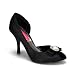3 1/2 Inch Heel Sexy Cutout Pump Shoes Satin Peep Toe High Heel Shoes With Rhinestone Bow Pink Black Red